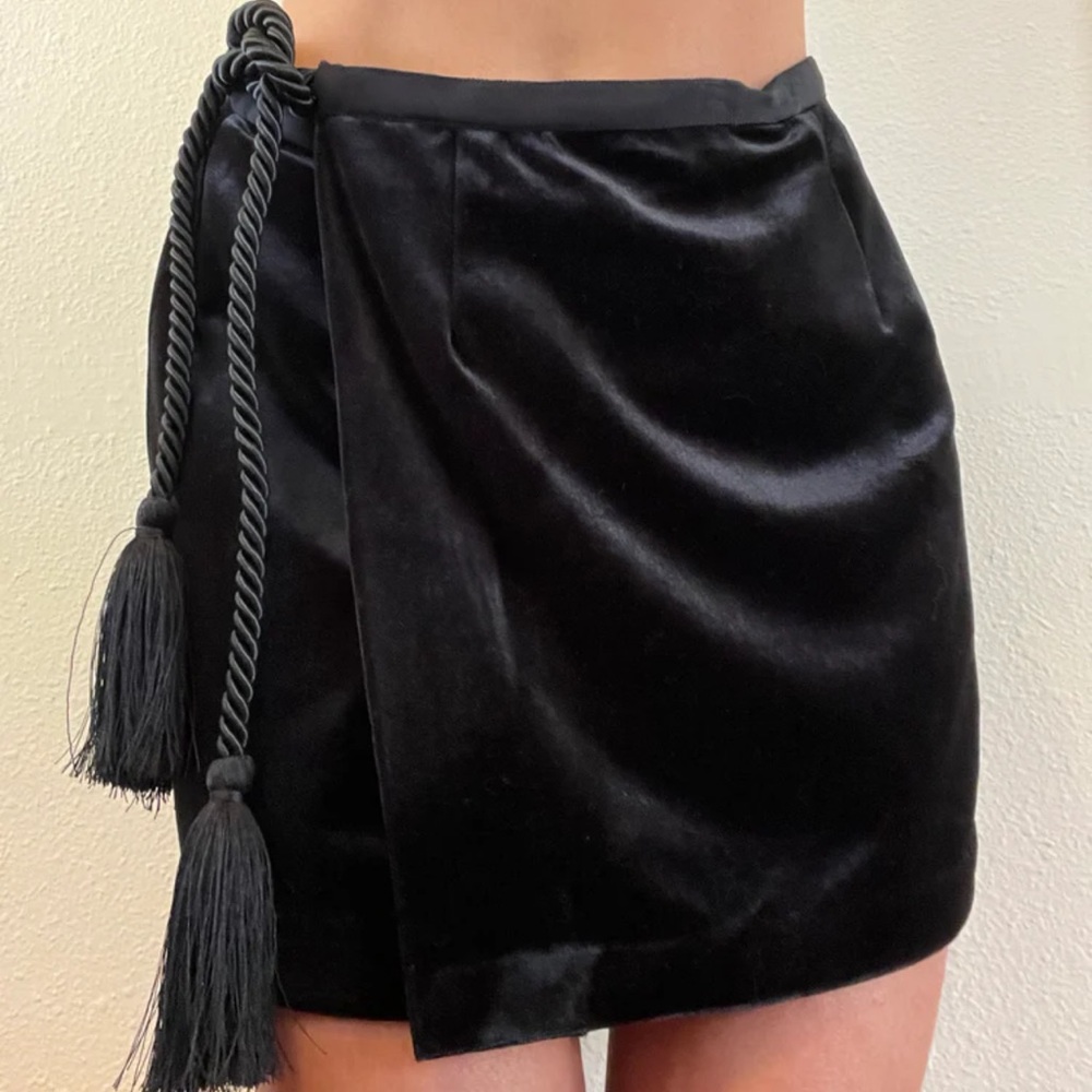 Ciao Lucia Luz Wrap Skirt Black Velvet Size XXS